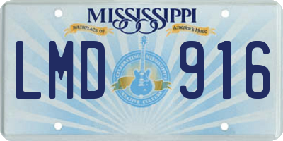 MS license plate LMD916