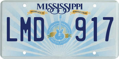 MS license plate LMD917