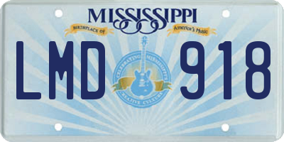 MS license plate LMD918