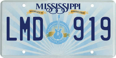 MS license plate LMD919