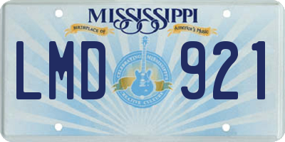 MS license plate LMD921
