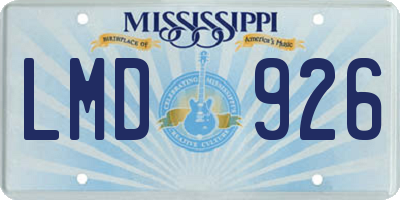 MS license plate LMD926