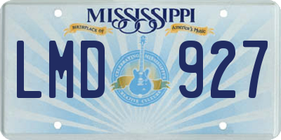 MS license plate LMD927