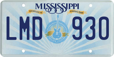 MS license plate LMD930