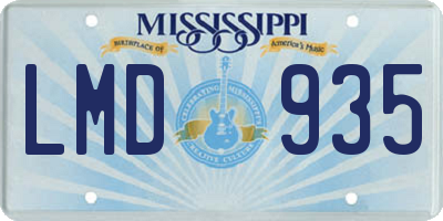 MS license plate LMD935