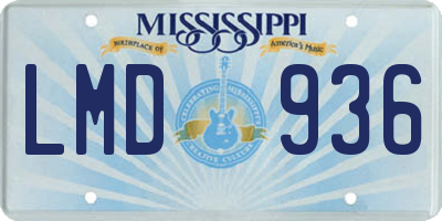 MS license plate LMD936