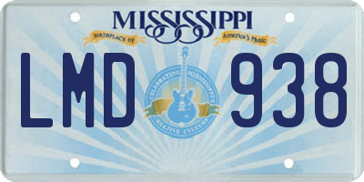 MS license plate LMD938