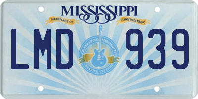 MS license plate LMD939