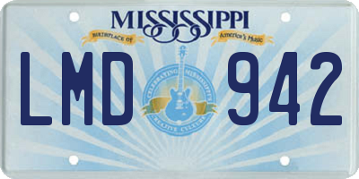 MS license plate LMD942