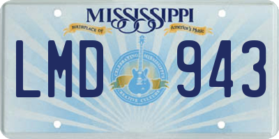 MS license plate LMD943