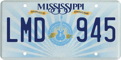 MS license plate LMD945