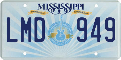 MS license plate LMD949