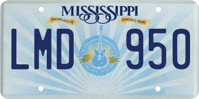 MS license plate LMD950