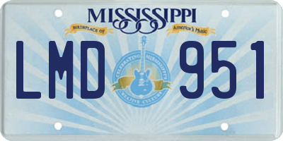 MS license plate LMD951