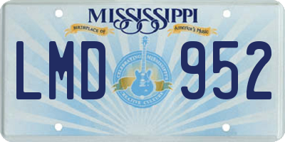 MS license plate LMD952