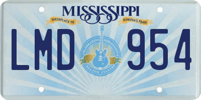 MS license plate LMD954