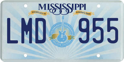 MS license plate LMD955