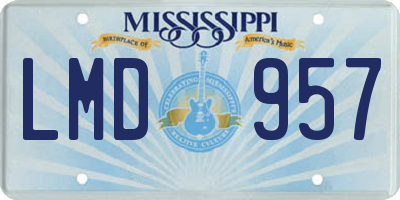 MS license plate LMD957