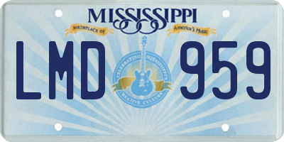 MS license plate LMD959