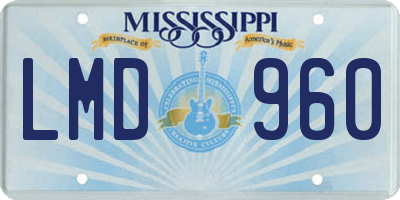MS license plate LMD960