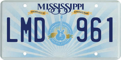 MS license plate LMD961