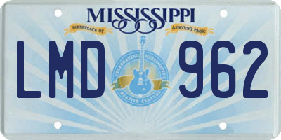 MS license plate LMD962