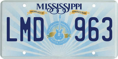 MS license plate LMD963