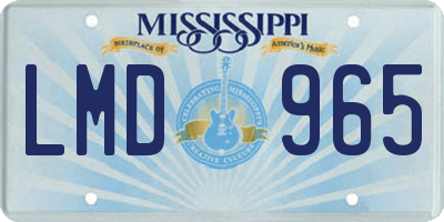 MS license plate LMD965