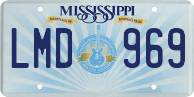 MS license plate LMD969