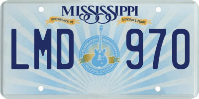 MS license plate LMD970