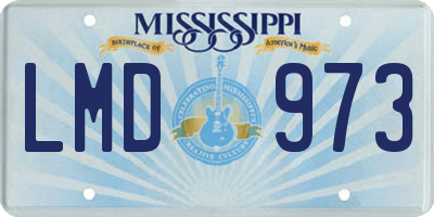 MS license plate LMD973