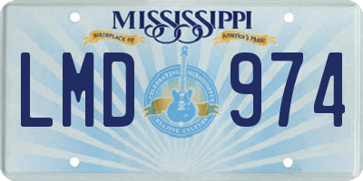 MS license plate LMD974