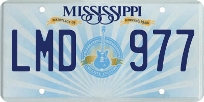 MS license plate LMD977
