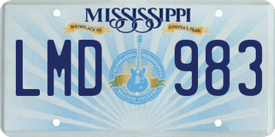 MS license plate LMD983
