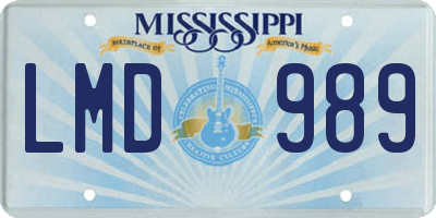 MS license plate LMD989