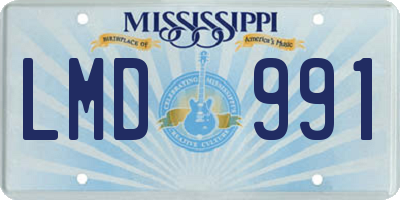 MS license plate LMD991