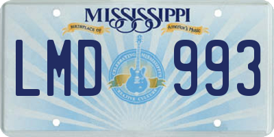 MS license plate LMD993