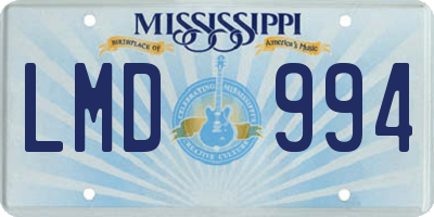 MS license plate LMD994
