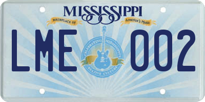 MS license plate LME002