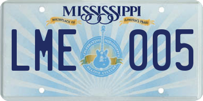 MS license plate LME005