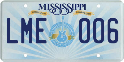 MS license plate LME006