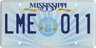 MS license plate LME011