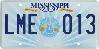MS license plate LME013