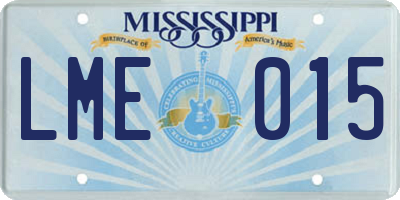 MS license plate LME015