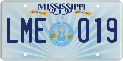 MS license plate LME019
