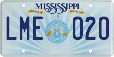 MS license plate LME020