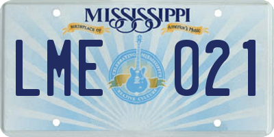 MS license plate LME021