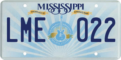 MS license plate LME022