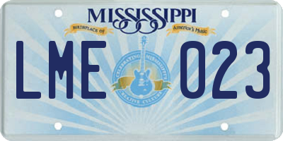 MS license plate LME023