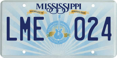 MS license plate LME024